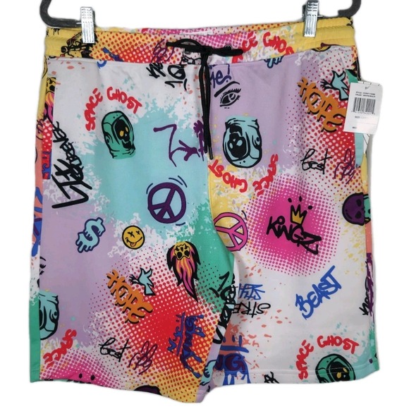 Fresh Prints of Bel Air Other - Fresh Prints of Bel Air Drill Space Ghost Graffiti Print Shorts Size Large